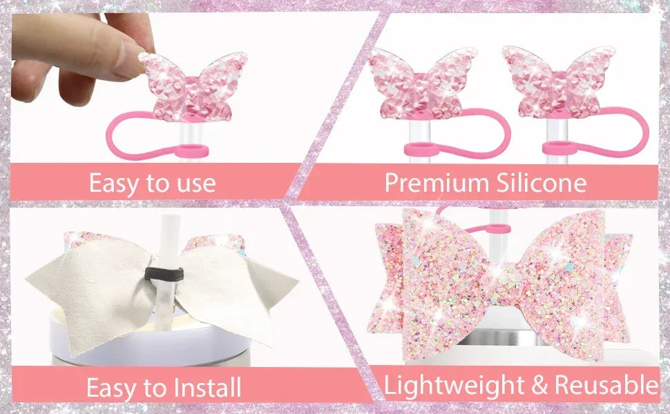 8PCS Cup Accessories Set for Stanley 30oz 40oz Tumbler Straw Topper Cover Cap Boot,Spill Proof Stopper Charm Initials Sticker Good Vibrations Adult Super Store