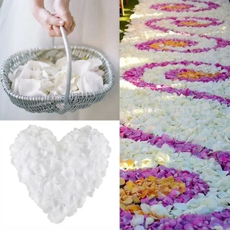 1000 PCS Silk Flower Rose Petals  Celebration Wedding Party Decoration White Good Vibrations