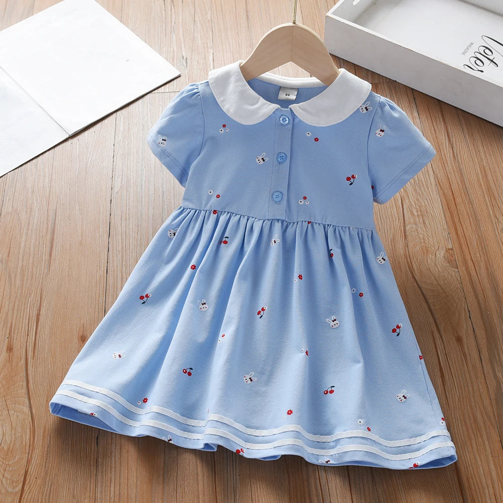 Girls Clothes 2025 New Summer Princess Dresses Short Sleeve Kids Dress Baby Dresses for Children Clothing 2-6Y Good Vibrations