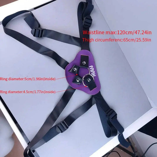YOCY wearable strapon dildo with leather belt harness for couples.