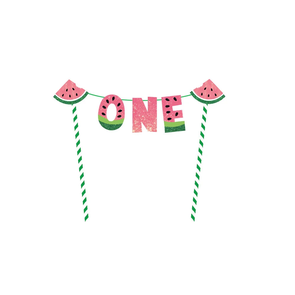 One in a Melon Cupcake Topper Baby Kids 1st Birthday Party Cake Decor Watermelon Themed Party Supplies Baby Shower Girl Birthday Good Vibrations
