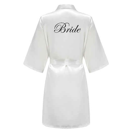 Wedding Bride Bridesmaid Robes for Women Bridal Party Gifts Team Dress Gown Silk Satin Sleepwear Kimono Sexy Summer Bathrobe Good Vibrations