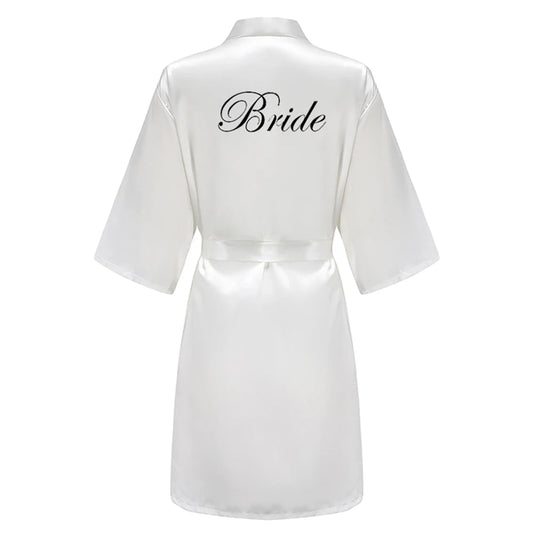 Wedding Bride Bridesmaid Robes for Women Bridal Party Gifts Team Dress Gown Silk Satin Sleepwear Kimono Sexy Summer Bathrobe Good Vibrations