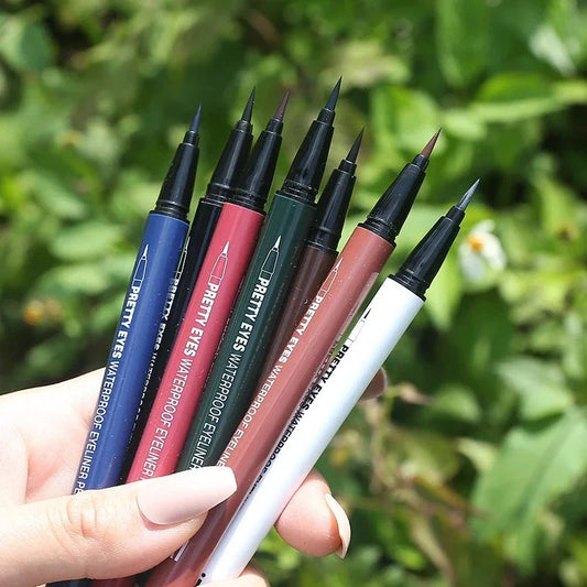Professional Fast Dry Smooth Waterproof Eyeliner Pencils Eyes Brown Black Color Pigments Liquid Eye Liner Pen Make Up Tools Good Vibrations