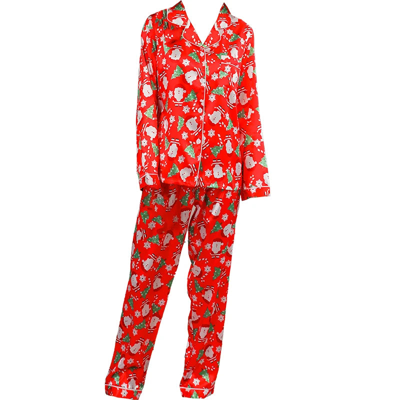 Two piece sets women's sleepwear autumn and winter long sleeved pants Christmas patterned printed home clothes sleepwear set Good Vibrations