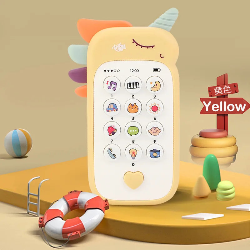 Baby Phone Toy Music Sound Telephone Sleeping Toys With Teether Simulation Phone Kids Infant Early Educational Toy Kids Gifts Good Vibrations