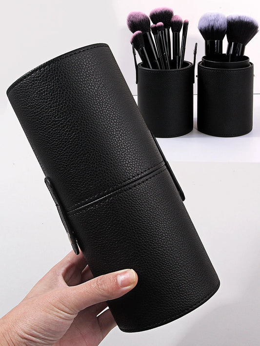 Makeup Brush Holder PU Leather Travel Empty Cosmetic Brushes Pen Bucket Makeup Artist Bag Brushes Organizer Make Up Tools Good Vibrations