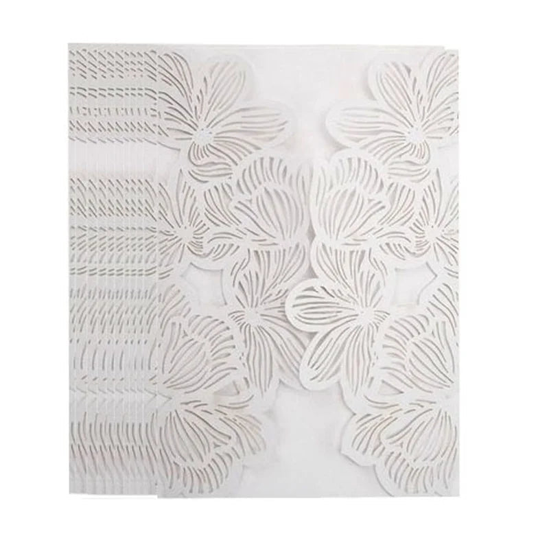 10/20pcs Flowers Wedding Invitations Card White Paper Birthday Gift Greeting Card Cover Wedding Engagement Party Decor Supplies Good Vibrations
