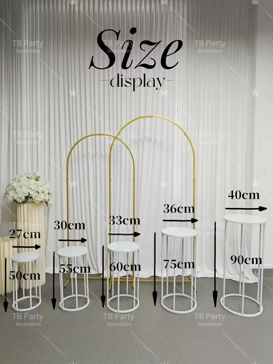 White Cylinders Cake Table Party Wedding Decoration Cylindrical Cloth Cover Stand Dessert Bar Photograph Background Good Vibrations