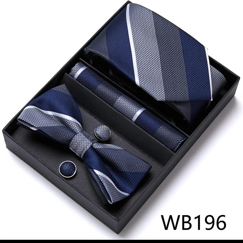 Tie For Men Formal Dress Tuxedo NeckTie Handkerchief Bow Tie Set PlaisyParty Groom Wedding Butterfly Bowtie In Box Good Vibrations