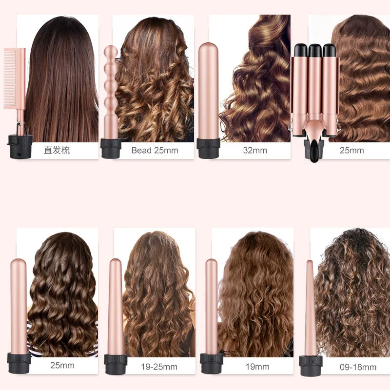 Customizable Electric Curling Iron Hair Tools Professional Roller Curls Wand Fast Heating Up Curling Iron for All Hair Types