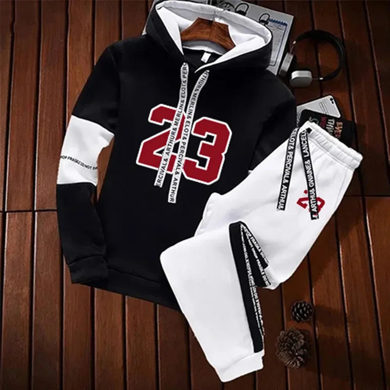 Sweatshirts for Men Casual Men's Set Hoodie Sports Pants and Sportswear Sport Daily Comfortable Fashion Tracksuit Hot Sales 2024 Good Vibrations