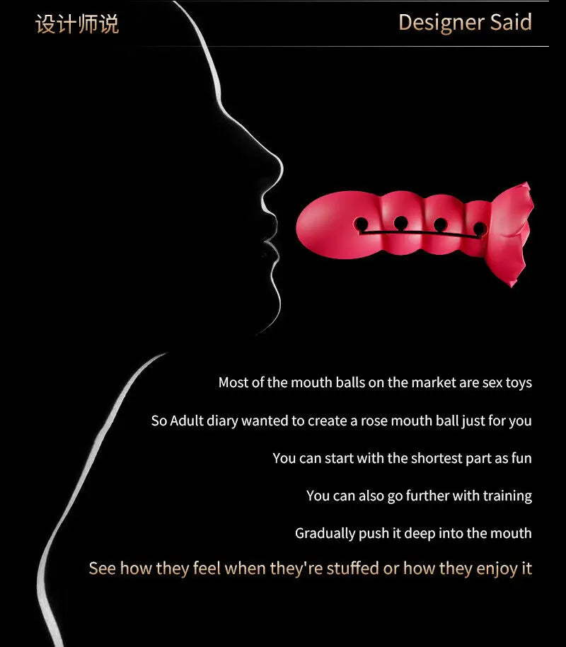 Silicone Rose Mouth Gag Extender Ball Oral Fixation Erotic Toys PU Harness Strap Belt Bdsm Bondage Costume Face Mask Adult Games GOOD Vibrations