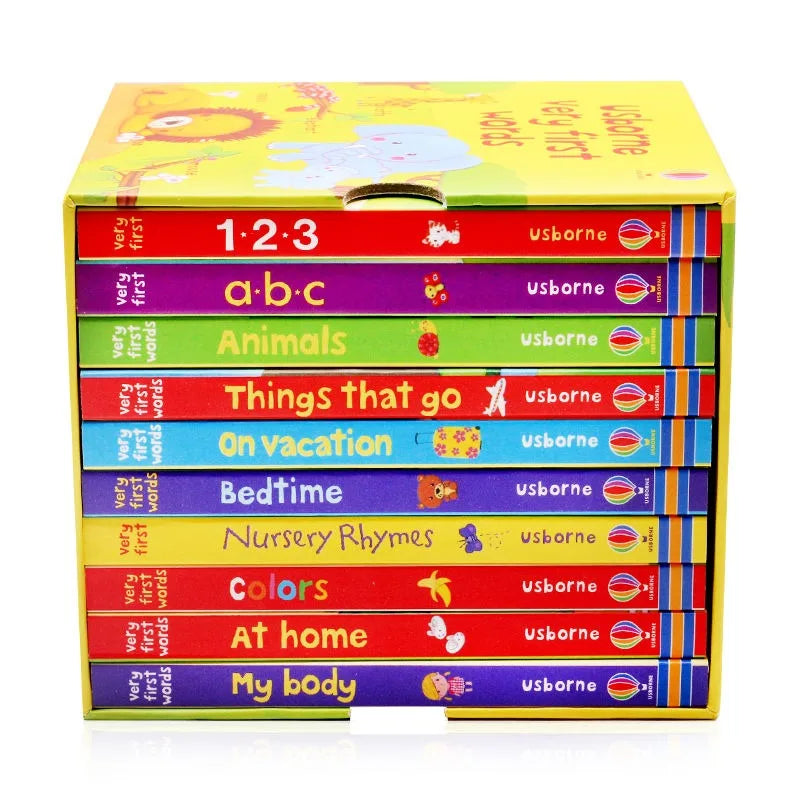 10books/set English Books Usborne Very First Words Hardcover Board Book Children's Enlightenment Educational  Picture Textbook Good Vibrations