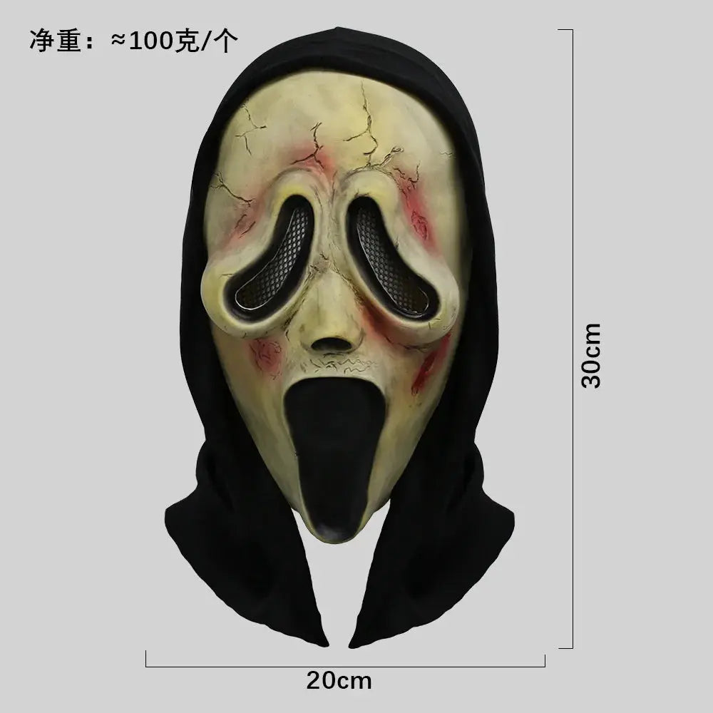Screaming, Terrifying, Bloody Headset, Makeup Ball, Skull, Ghost Face Mask, Halloween Party, Mock Prop Good Vibrations