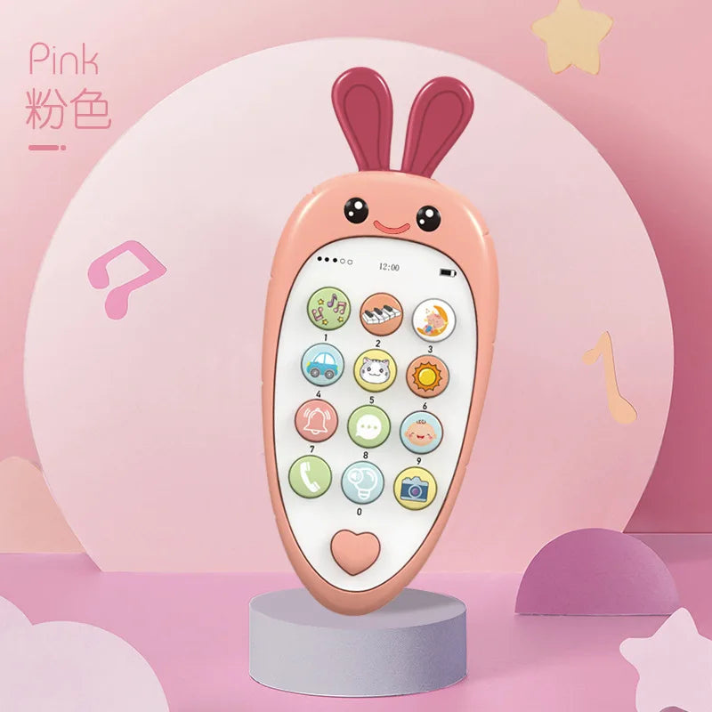 Baby Phone Toy Music Sound Telephone Sleeping Toys With Teether Simulation Phone Kids Infant Early Educational Toy Kids Gifts Good Vibrations