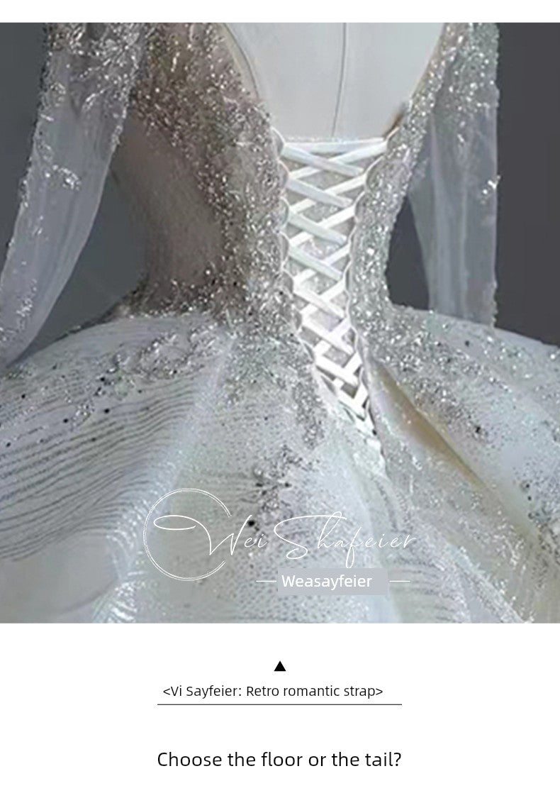 Short Long-Sleeved Socialite Wedding Dress