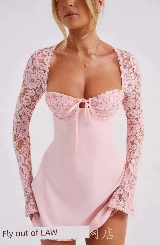 Sexy Top Slim Fit Tank Dress Sexy Lace Lace Silm Backless Dress Good Vibrations