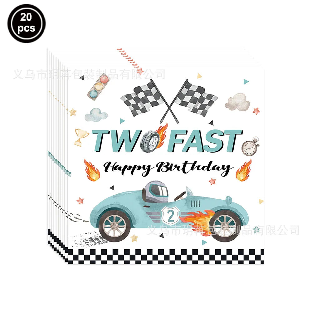 Two Fast Theme Disposable Tablecloth Racing Car Birthday Party Supplies Kids 2nd Birthday Party Decorations Good Vibrations
