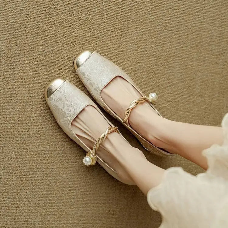 Shoes for Woman 2024 Flats Formal Women's Summer Footwear Low Heel Elegant Moccasins Flat Pointed Toe Non Slip on Promotion E 39 Good Vibrations