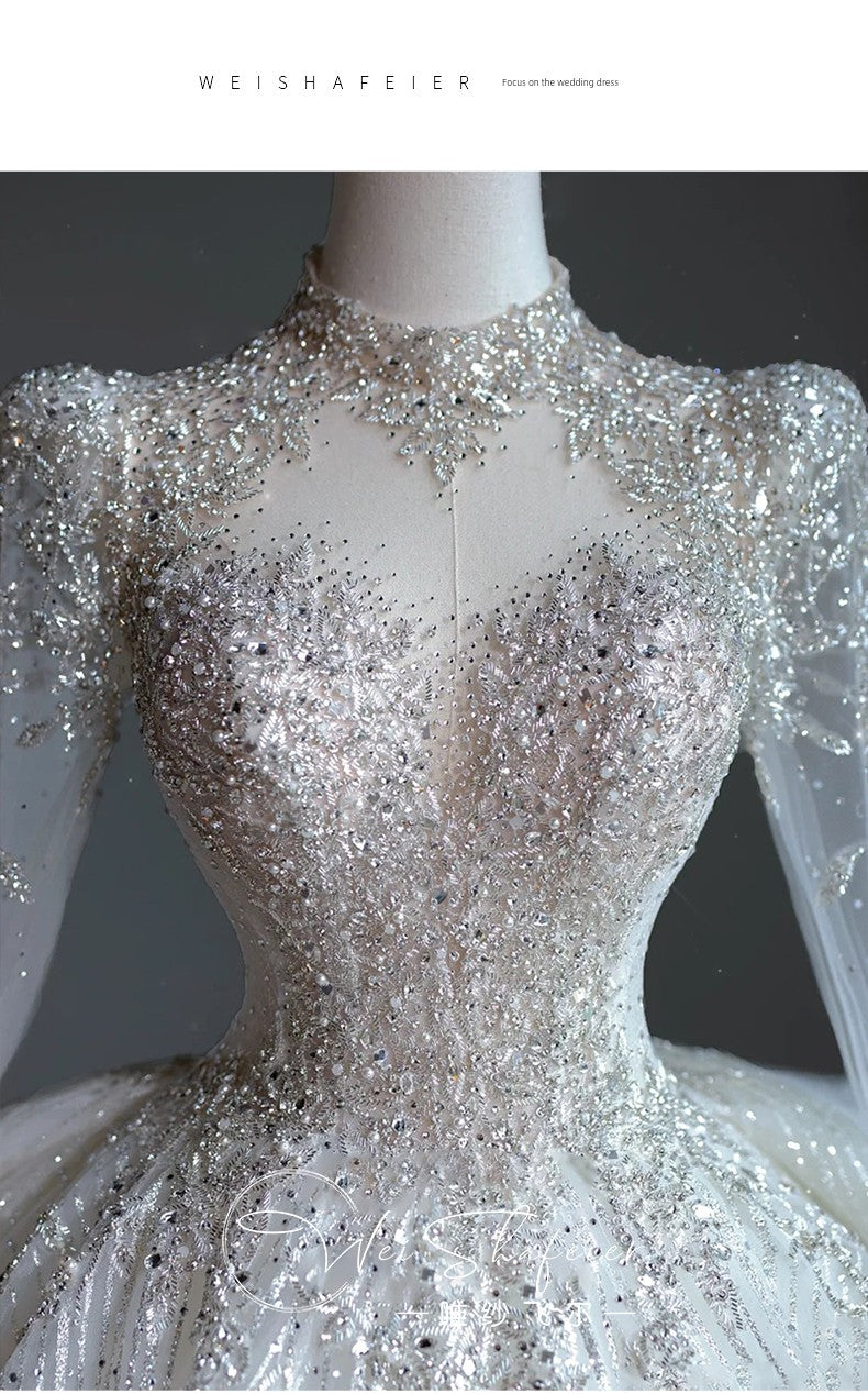 Short Long-Sleeved Socialite Wedding Dress