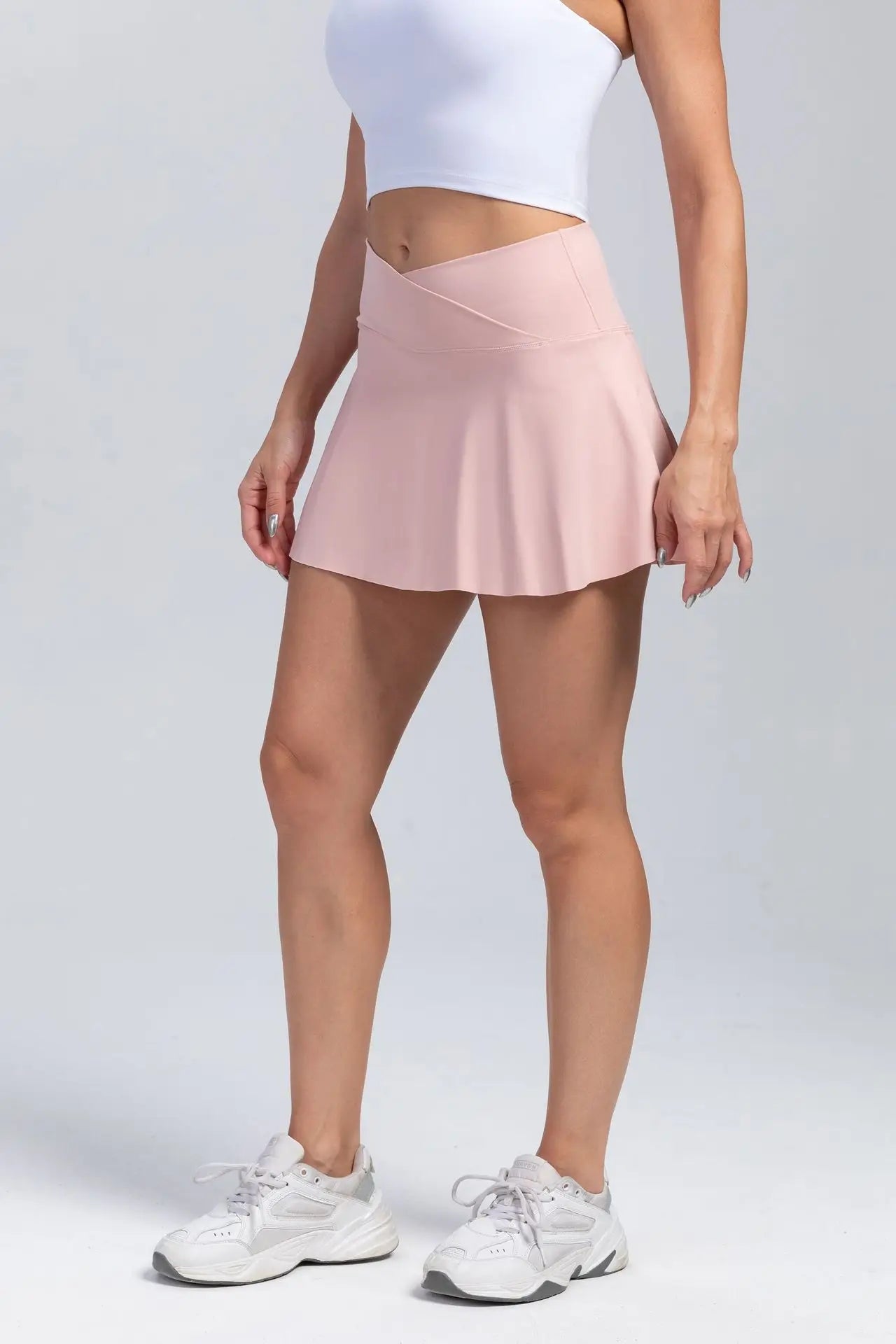 Women Pleated Tennis Skirt With Pockets Shorts Athletic Skirts Crossover Breathable Athletic Golf Skorts Workout Sports Skirts Good Vibrations