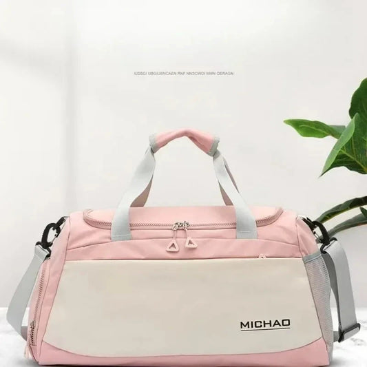 Multi Functional Sports Duffle Bag Large Capacity Gym Yoga Travel Bag for Fitness Workout Weekend Trips Good Vibrations