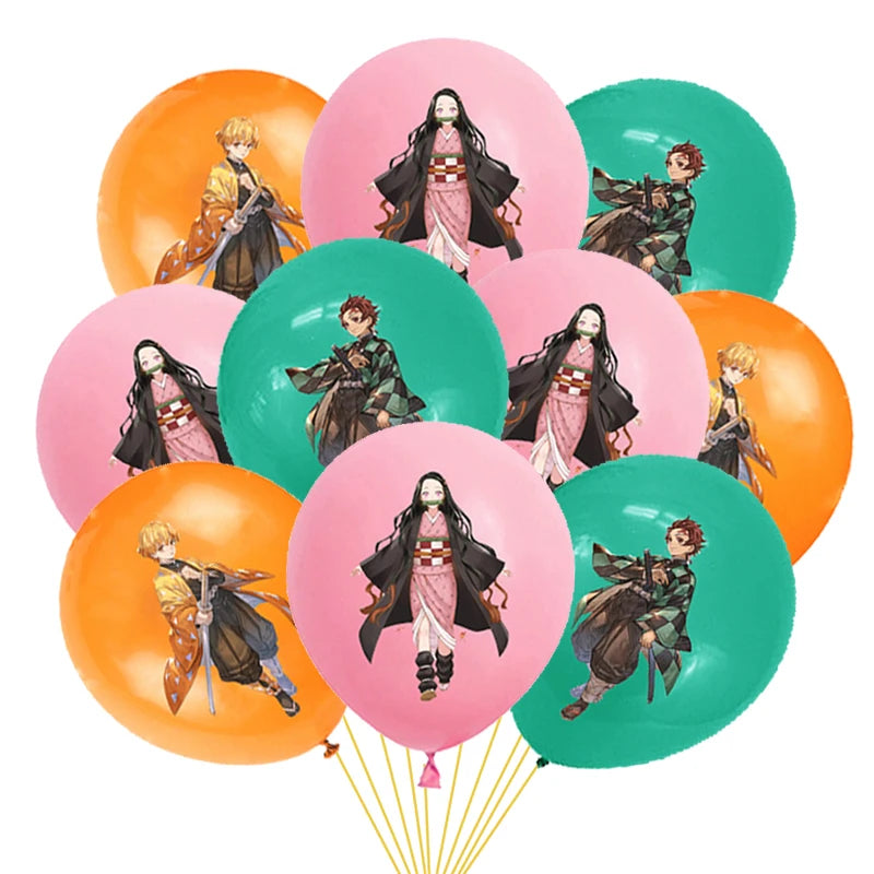 Kimetsu No Yaiba Cake Toppers Demon Slayer Theme Cake Decor For Baby Shower Kids Boys Birthday Party Cake Flag Decorations Good Vibrations