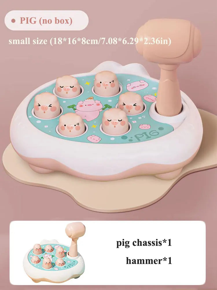 Duck/Frog/Pig Baby Toy Montessori Learning Game Educational Puzzle Gift for 12 24 Months Toddler Boy/Girl with Hammer Good Vibrations