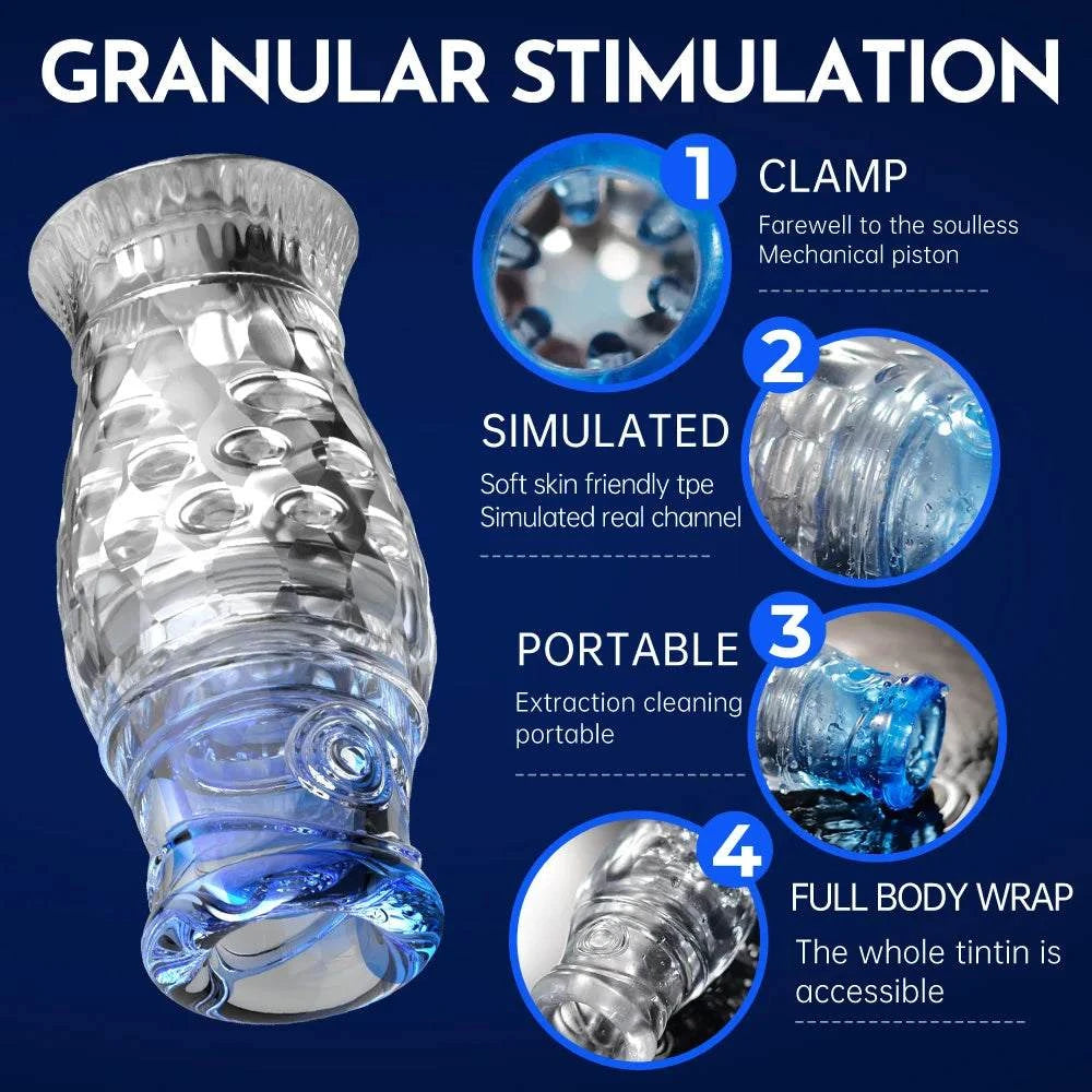 Male Masturbator Cup - Soft Silicone Transparent Vagina Toy