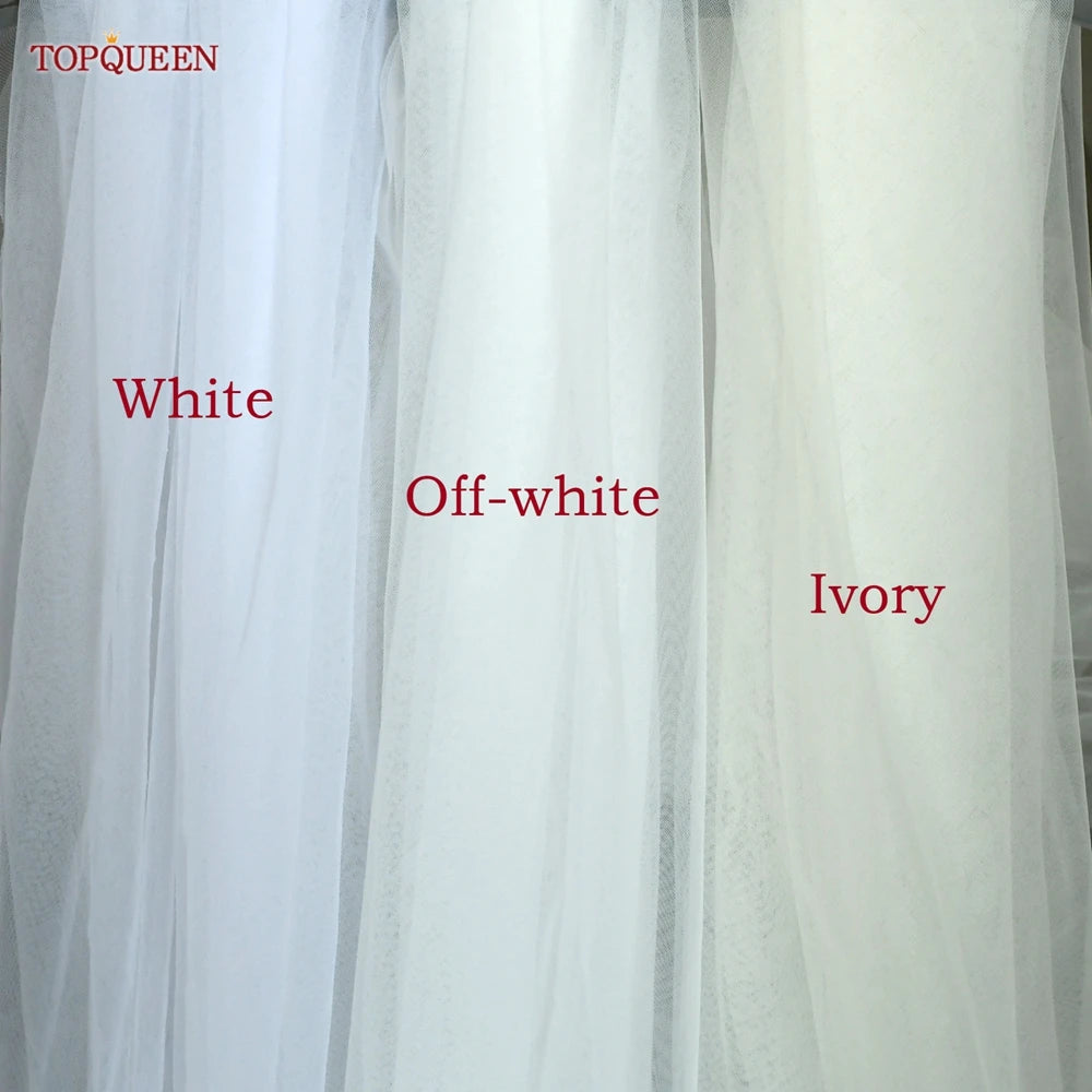 TOPQUEEN V14 Wedding Veil Short Pencil Edge Simple Wedding Veil Bridal Veils Wedding Short Veu Bride Short Wedding Veil One Laye Good Vibrations