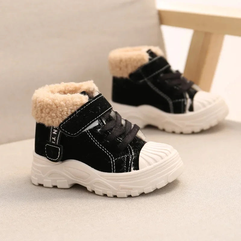 2021 Children Warm Boots Winter New Boys Plus Thicken Velvet Cotton Shoes Girls Waterproof Short Boots Baby Cotton Boots Good Vibrations