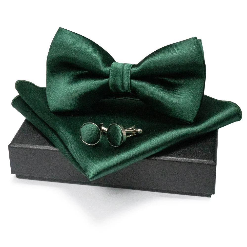 EASTEPIC Men's Bow Tie Sets Including Cufflinks and Handkerchieves Bow Ties with Adjustable Straps for Formal Occasions Good Vibrations