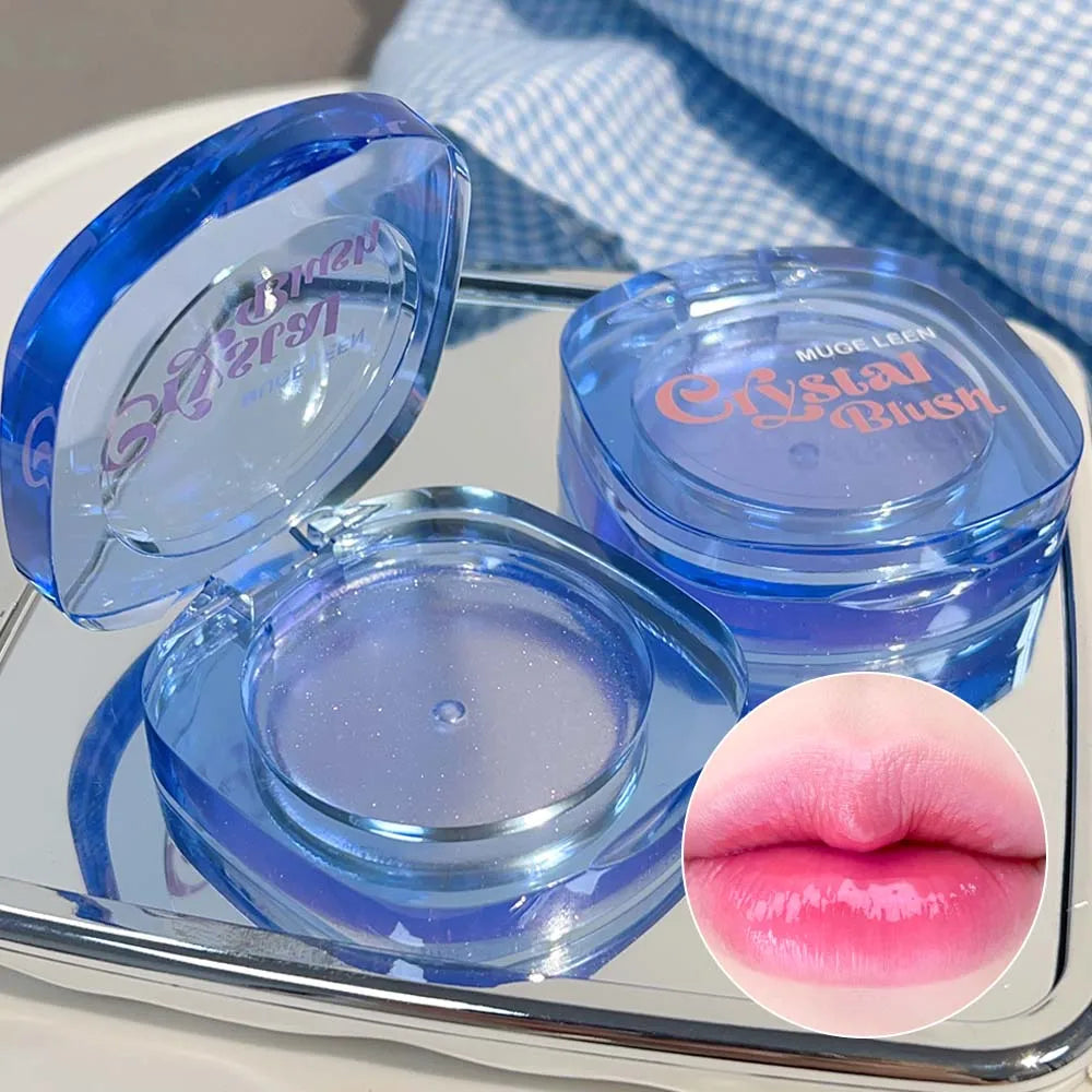 Transparent Crystal Warm Color-changing Blush Palette Makeup Jelly Tint Lip Cheek Moisturized Long-Lasting Shimmer Blusher Cream Good Vibrations