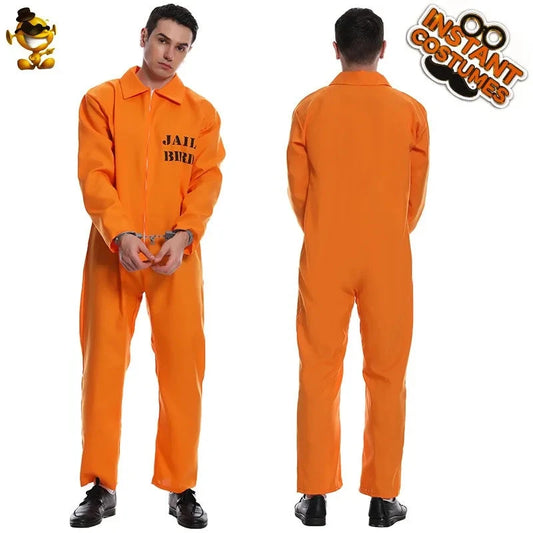 Halloween Couple Style Orange Prisoner Cosplay Party Costume Jumpsuit Uniform Set Cosplay Clothes Halloween Costumes for Women Good Vibrations