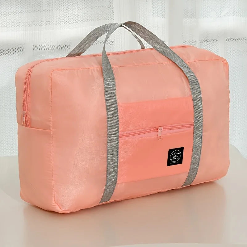 1 set of foldable large capacity travel luggage bag, expandable fitness bag, sports carry on, weekend luggage check-in, luggage Good Vibrations