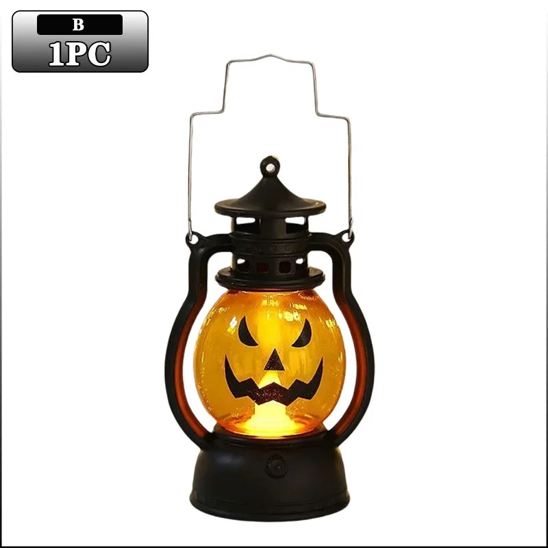1-10PC Halloween Pumpkin Ghost Face Lamp Portable Skull Decoration Light for Bar Party Table Atmosphere Prop Halloween Decor Use Good Vibrations
