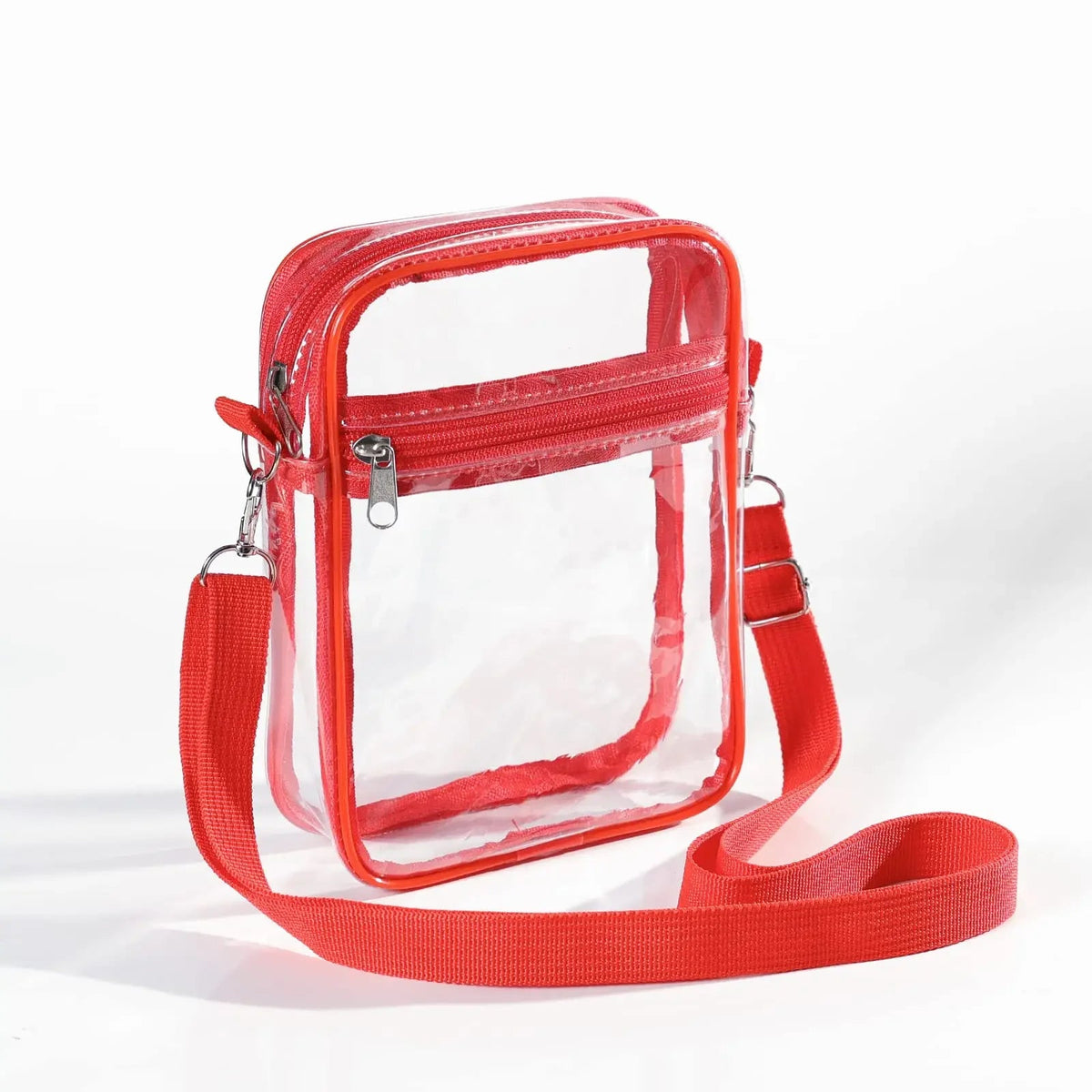 Women Clear Shoulder Bag Stadium Approved PVC Concert Transparent Purse Simple Crossbody Bag With Front Pocket Casual Handbag Good Vibrations
