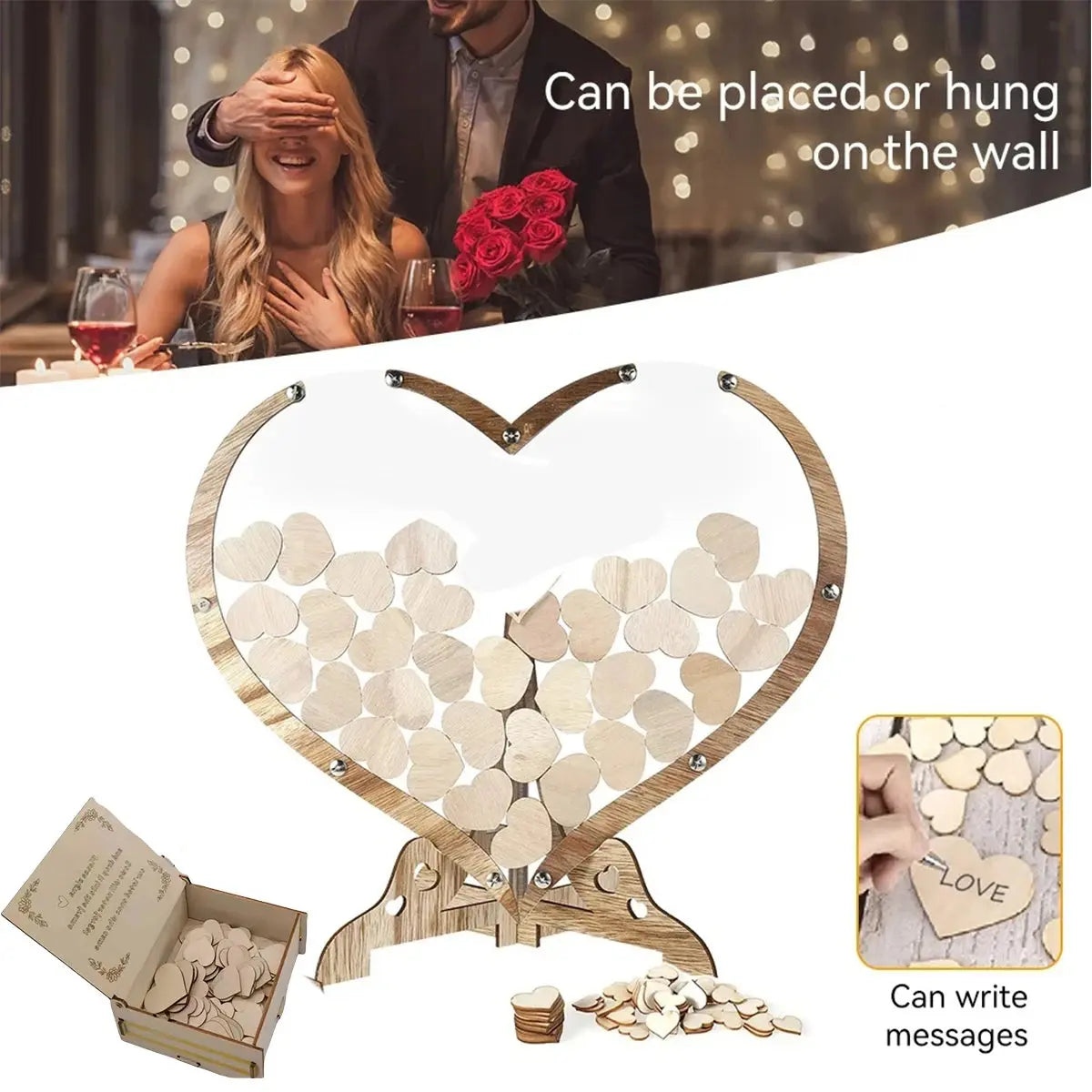 Wedding Ceremony Decor Wood Guest Book Alternative Bridal Shower Guest Book Sign Wedding Table Decor Personalized Wedding Gift Good Vibrations