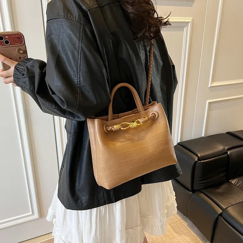 2025 Spring Designer-Inspired Small Square Bag Minimalist Luxury Leather Shoulder Crossbody Purse for Women Good Vibrations