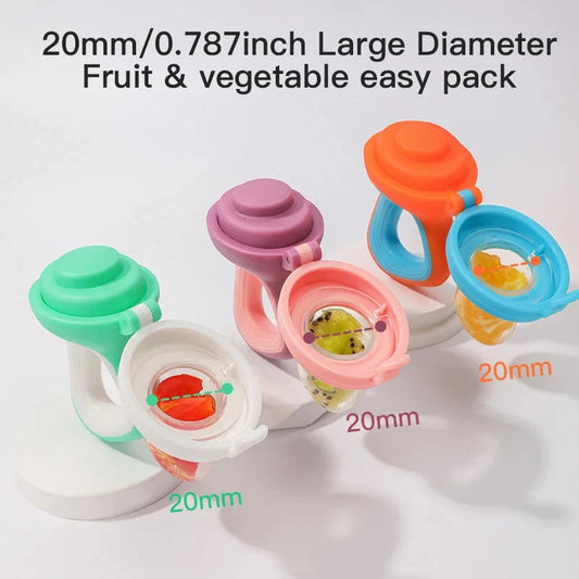 Infant Baby Food Fruit & Vegetable Feeder with Medium Mesh Bag Food Grade Liquid Silicone Yummy Nourishment Feeding Good Vibrations
