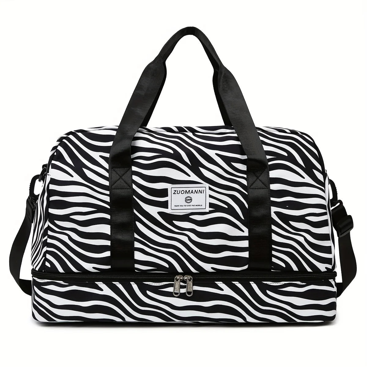 Large Capacity Nylon Travel Duffle Bag with Animal Print, Sports Gym Storage Bag, Portable Women'S Weekender Overnight Bag Good Vibrations