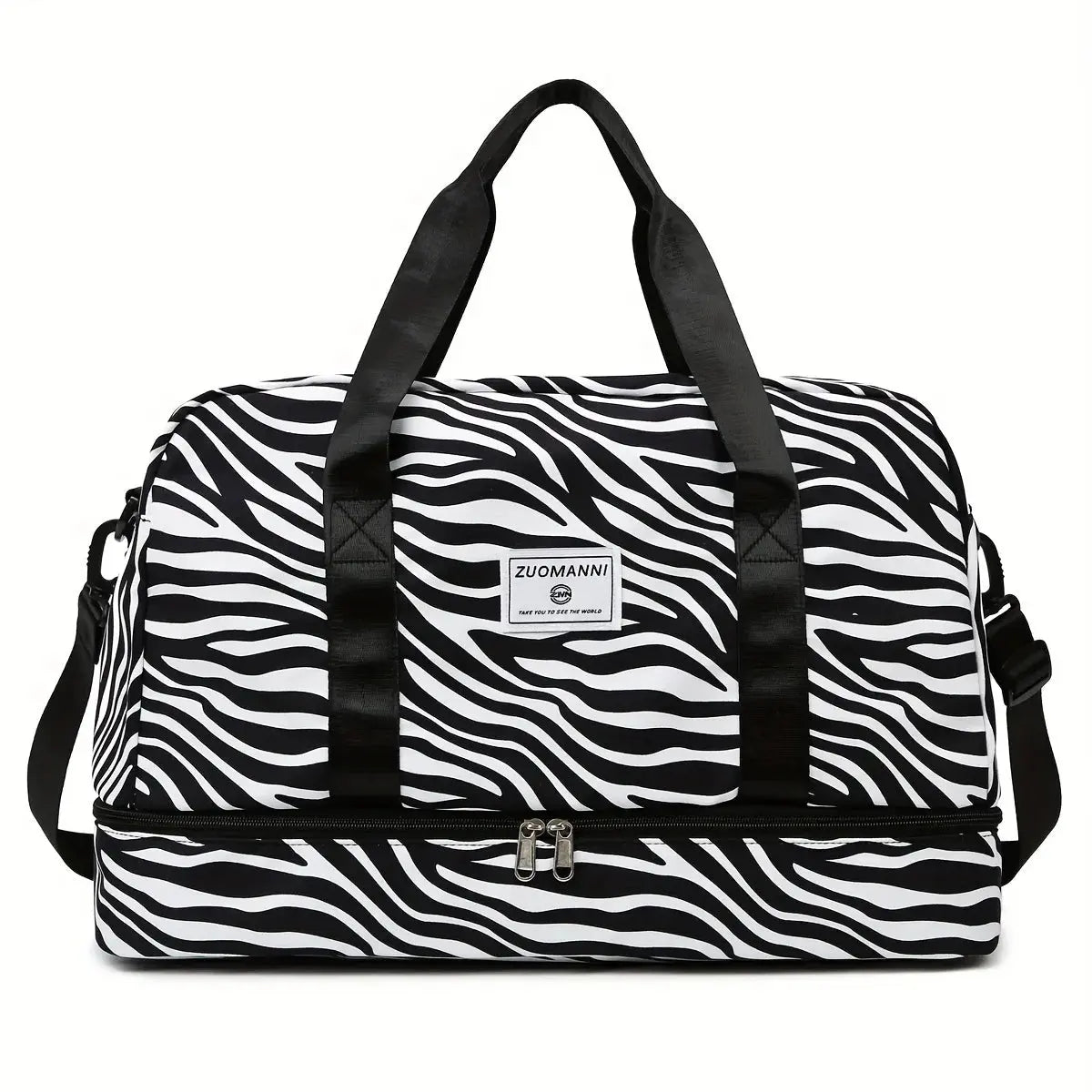 Large Capacity Nylon Travel Duffle Bag with Animal Print, Sports Gym Storage Bag, Portable Women'S Weekender Overnight Bag Good Vibrations