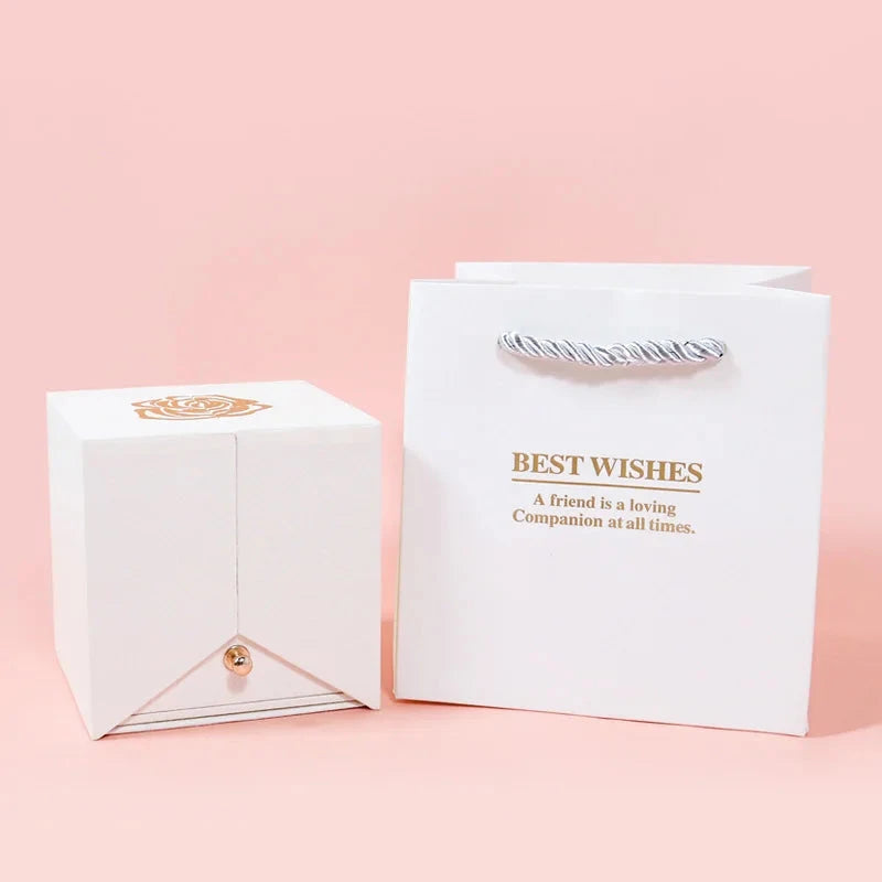 Eternal Rose Gift Box Gift for Women Valentine's Day Wedding I Love You Jewelry Box Gift Box Ring Earrings Pendant Necklace Box Good Vibrations