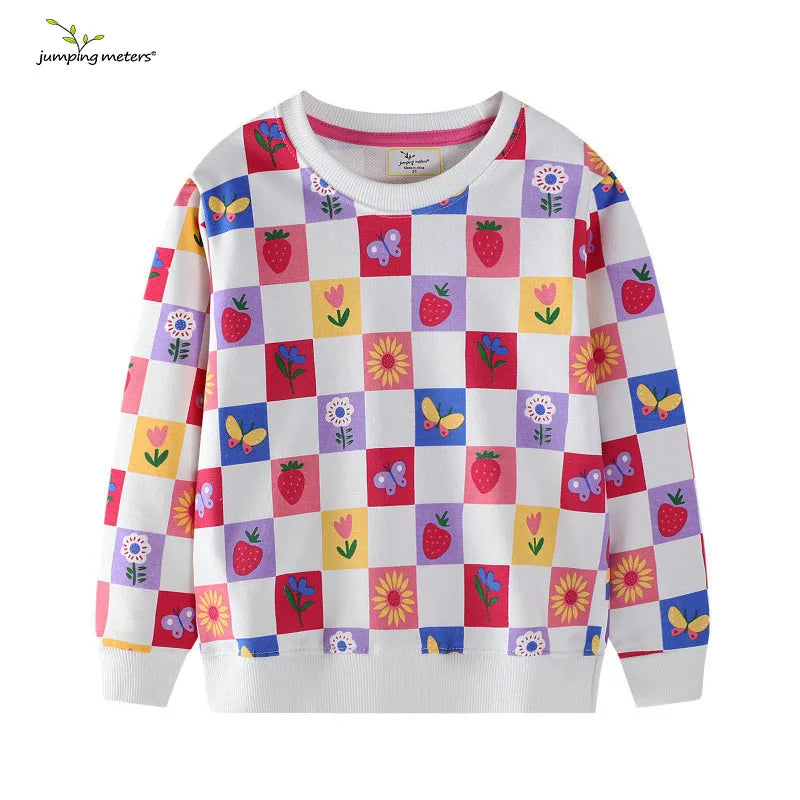 Jumping Meters 2-7T Girls Sweatshirts Autumn Spring Cotton Long Sleeve Animals Children's Clothing Toddler Shirts Good Vibrations