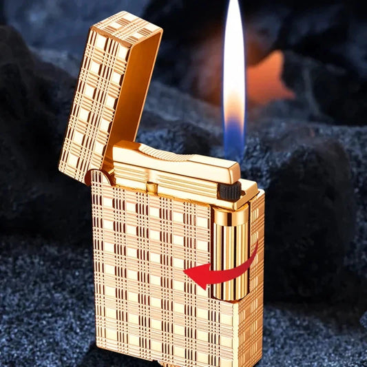 Metal Stripe Loud Lighter Unusual Lighters Cigarette Lighter Creative Wheel Lighter Butane Gas Lighter Open Fire Square Lighter Good Vibrations Adult Super Store