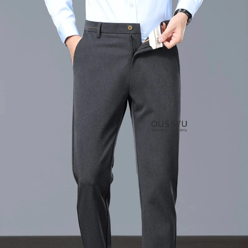 New Spring Summer Luxury Formal Pants Men Business Banquet Party Gentleman France Work Office Formal Pantalones Hombre Clothing Good Vibrations
