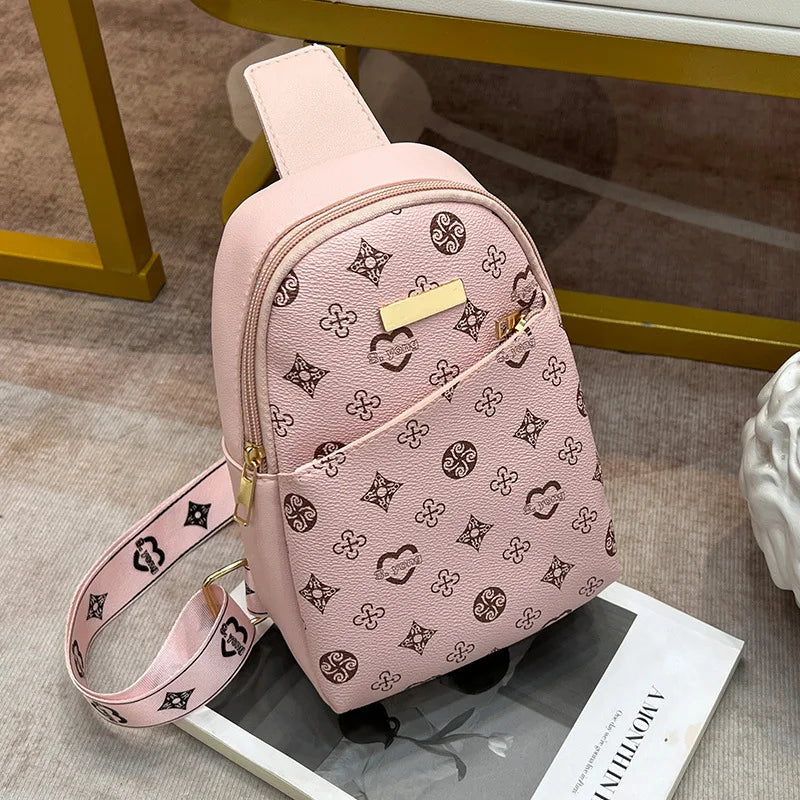 New Women's Crossbody Chest Bag 2025 ladeis Printed Fashionable Men's Chest Bag Stylish Shoulder Bag for Outdoor Activities Good Vibrations