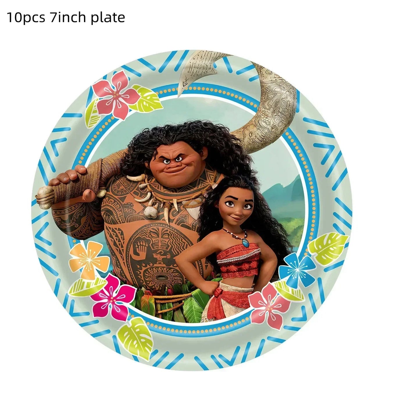 New MINISO Moana Theme Children Birthday Party Disposable Tableware Cup Plate Flag Kids Girls Wedding Party Decoration Supplies Good Vibrations