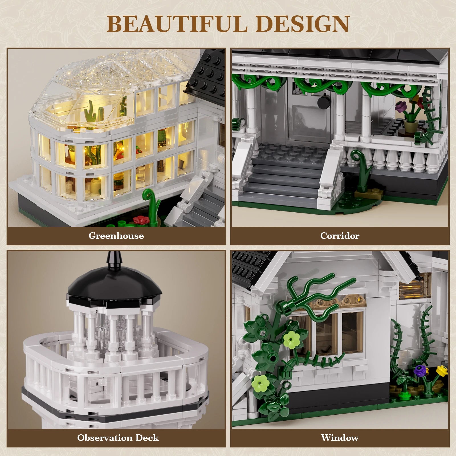1877 Pcs Magic House Blocks Set Owens House Building Set Creator Architecture Model Home Office Decor Gift for Adults Good Vibrations